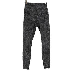 Lululemon Align Pant 28" Free Spirit Ice Grey Black Legging Womens 4 Workout Gym